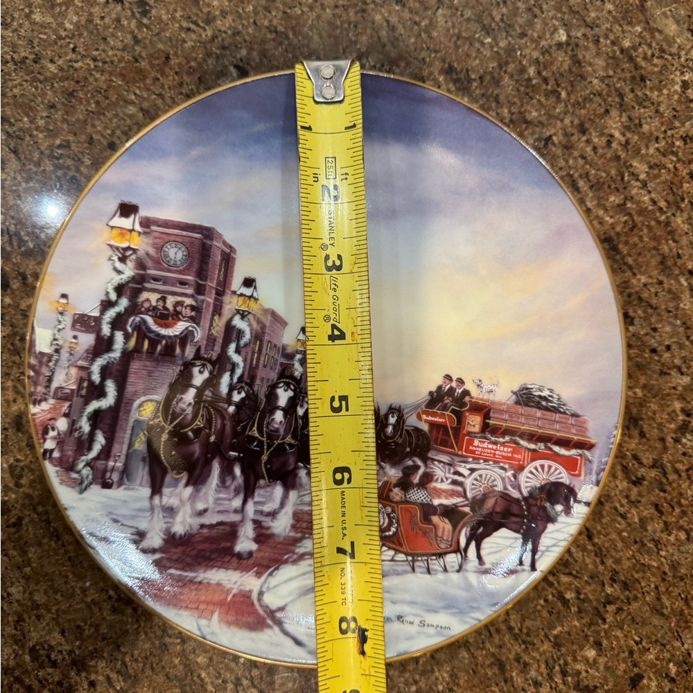 NWOT The Perfect Christmas 1992 Budweiser Limited Edition Plate Collectible - Picture 8 of 8